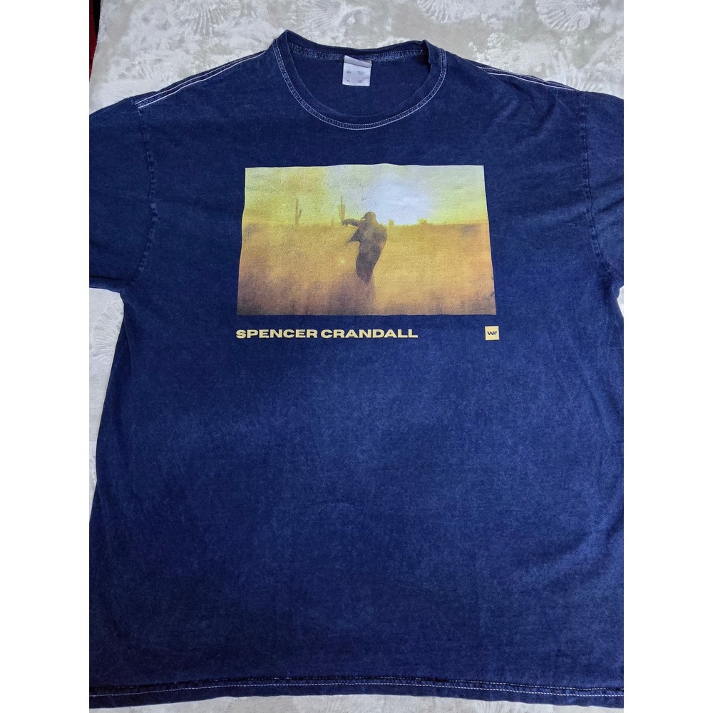 Spencer Crandall The Western Tour 2022 2023 Navy Blue Mineral Wash Tee XL